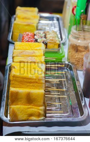 Toast Is Being Prepared For Sale In Night Market,thailand