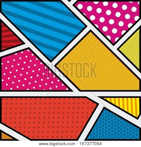 background colorful abstract in pop art with geometic shapes vector illustration
