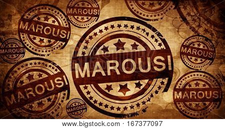Marousi, vintage stamp on paper background