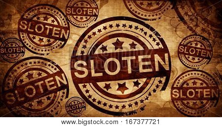Sloten, vintage stamp on paper background