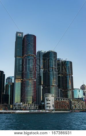Barangaroo Point At Dusk With Hsbc Logo