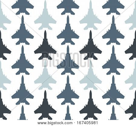 Seamless pattern with jet fighters. Can be used for graphic design, textile design or web design.