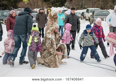 People In The Park Poroshino During The Celebration Of The End Of Winter Named Shrovetide In Kirov I