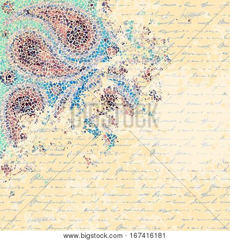 Abstract Background. Vinage Image and grunge mosaic elements.
