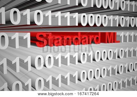 Standard ML as a binary code 3D illustration