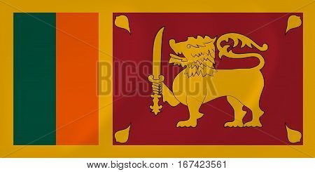 Vector image of the Sri Lanka waving flag