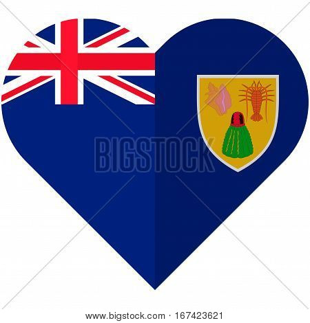 Vector image of the Turks and Caicos heart flag