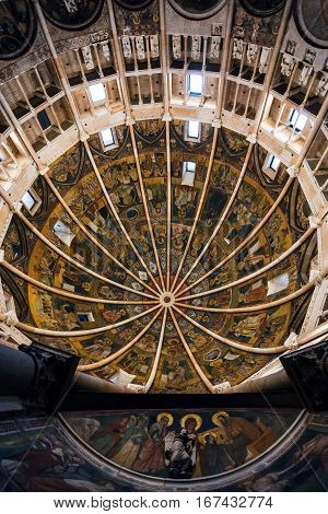Paintings Of Baptistery In Parma City