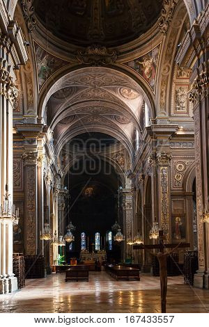 Nave Of Duomo Cathedral In Ferrara