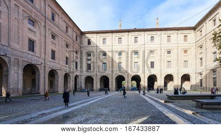 Ourtyard Of Palazzo Della Pillotta In Parma City
