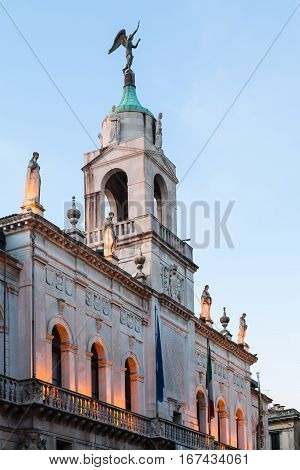Town Hall Palazzo Moroni In Padua City In Evening