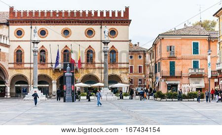 Piazza Del Popolo And Town Hall In Ravenna