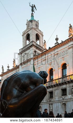 Sculpture And Town Hall Palazzo Moroni In Padua