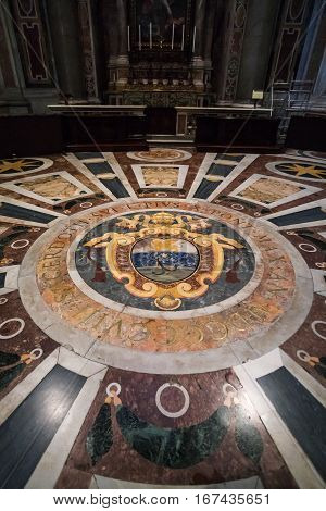 Marble Floor In St Peter Basilica In Vatican