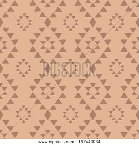 Seamless hand drawn geometric tribal pattern with rhombuses and triangles. Vector navajo design illustration.