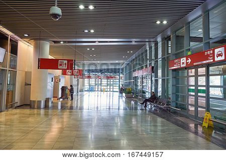 MACAO, CHINA - CIRCA FEBRUARY, 2016: inside Macau International Airport Terminal.