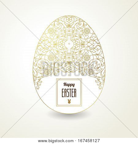 Floral Ornamental Egg. Happy Easter.