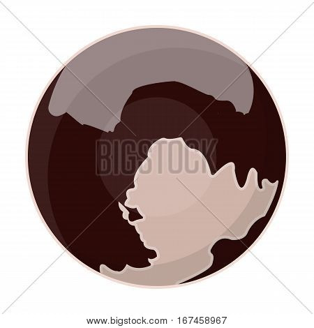 Pluto icon in cartoon design isolated on white background. Planets symbol stock vector illustration.