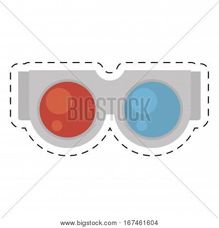 glasses 3d cinema accessory cut line vector illustration eps 10