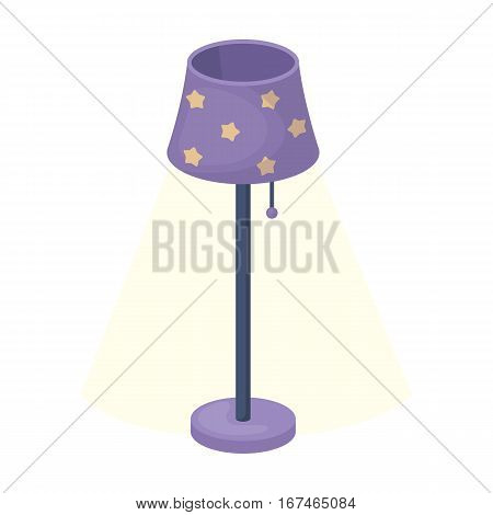 Floor lamp icon in cartoon design isolated on white background. Sleep and rest symbol stock vector illustration.