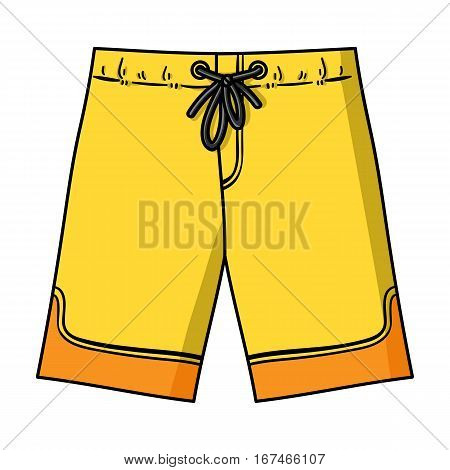 Swimming trunks icon in cartoon design isolated on white background. Surfing symbol stock vector illustration.