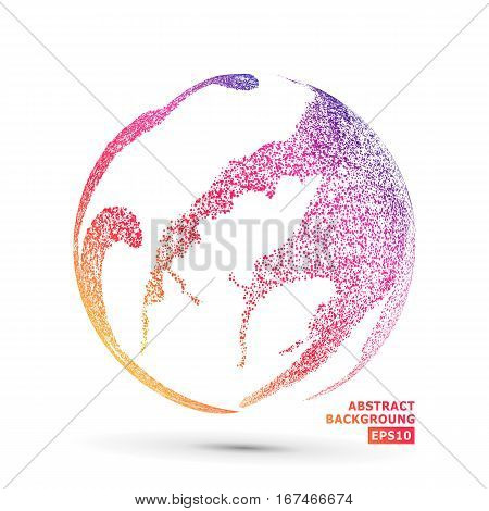 Colorful Sphere Composition Vector. Bright Dotted Abstract Graphics. Isolated On White Background