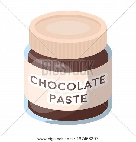 Chocolate paste icon in cartoon design isolated on white background. Chocolate desserts symbol stock vector illustration.