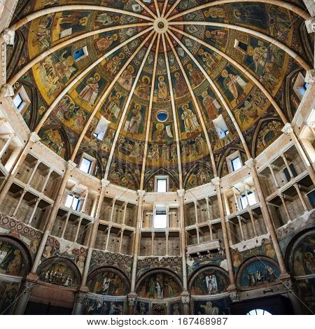 Interior Of Baptistery In Parma City