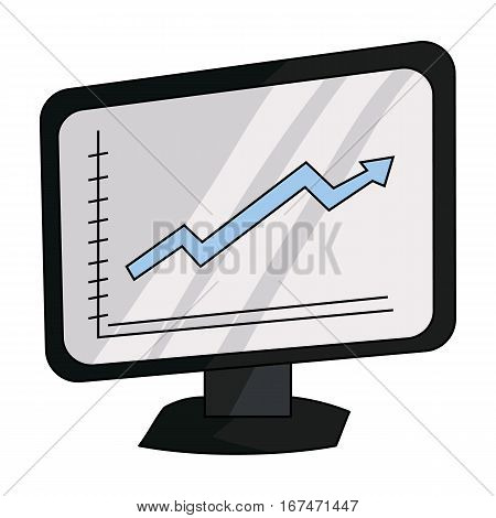 Growing graphic icon in cartoon design isolated on white background. Conference and negetiations symbol stock vector illustration.