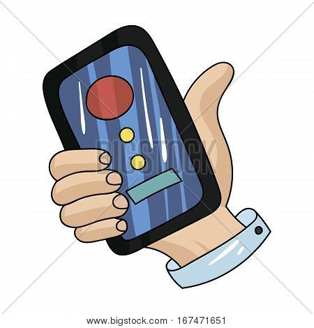 Call conference icon in cartoon design isolated on white background. Conference and negetiations symbol stock vector illustration.