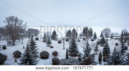 Frozen Bazaleti Lake, Panorama, Dusheti, Georgia