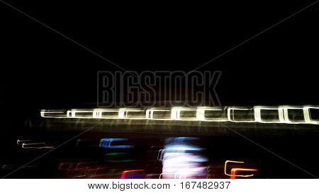 Night lights on street Astir , Abstract