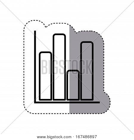 sticker silhouette column chart icon flat vector illustration