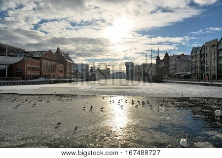 Gdańsk,  Motława, Stare miasto, Poland, architektura, żuraw