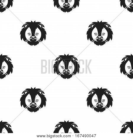 Circus lion icon in black style isolated on white background. Circus pattern vector illustration.