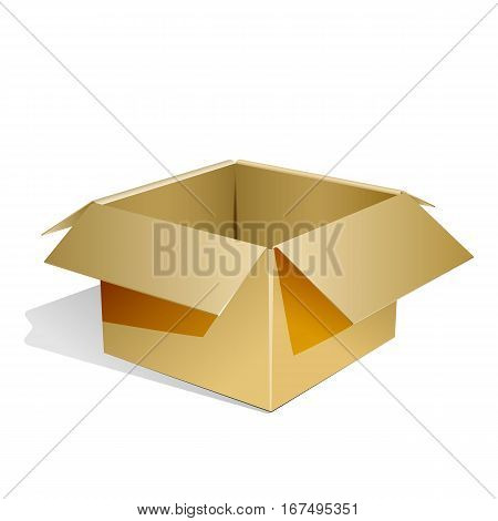 empty cardboard box opened isolated on transparent white background - eps10 vector illustration