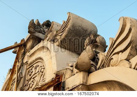 Facade in the Kraton close to Taman Sari in Yogyakarta, Indonesia