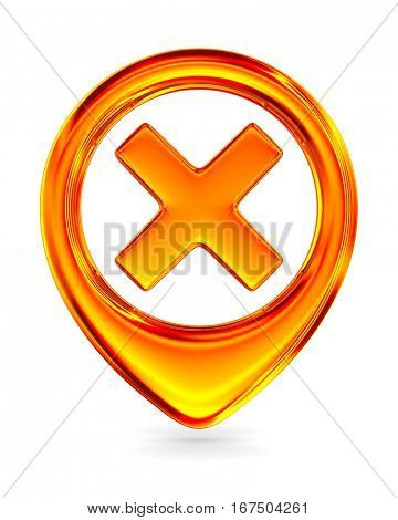 Red marker on white background. Isolated 3D image