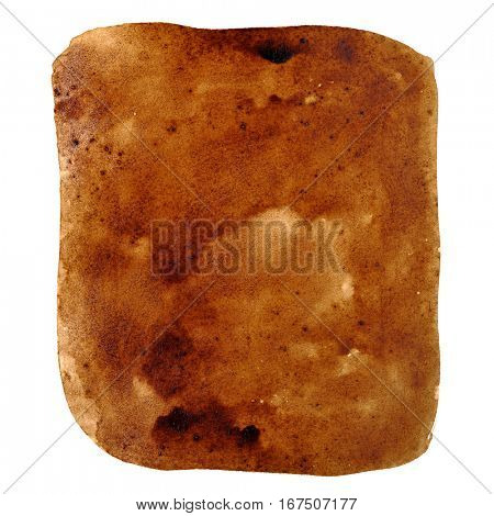 Stain of spilt black coffee isolated over the background