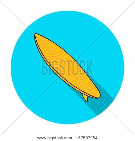 Surfboard icon in flat design isolated on white background. Surfing symbol stock vector illustration.