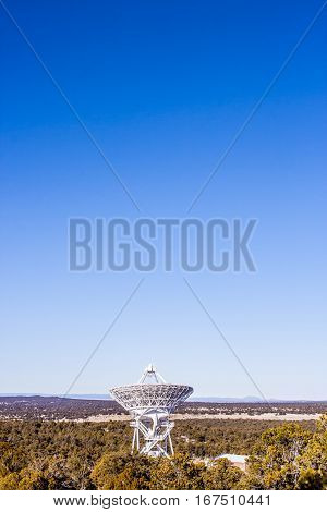 Radio telescopes in a remote forest area