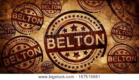 belton, vintage stamp on paper background