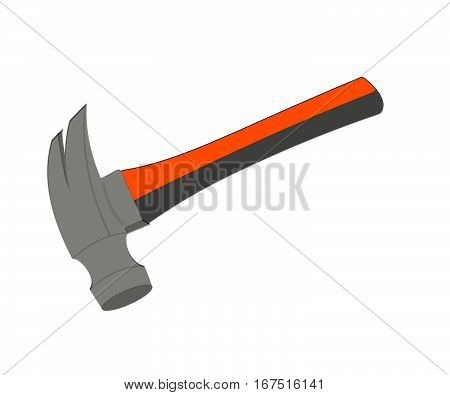 flat gray icon with a hammer without a background. workhouse equipment