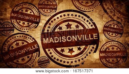 madisonville, vintage stamp on paper background