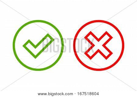 Tick And Cross Signs Simple