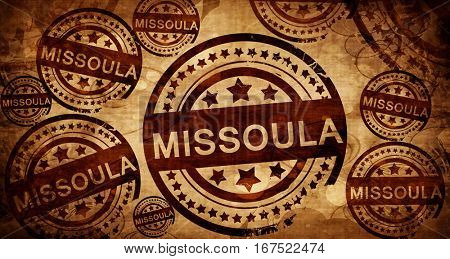 missoula, vintage stamp on paper background