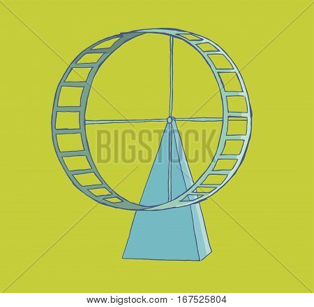 Beautiful Hamster wheel isolated with green background