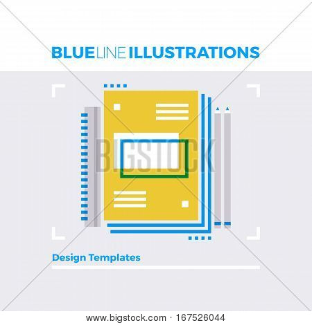 Design Templates Blue Line Illustration.