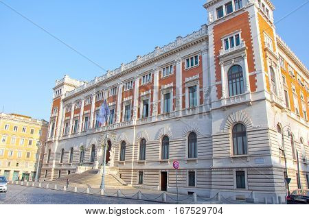 Rome-august 8: The Palazzo Montecitorio On August 8, 2013 On Piazza Del Parlamento In Rome Italy. Th