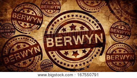 berwyn, vintage stamp on paper background